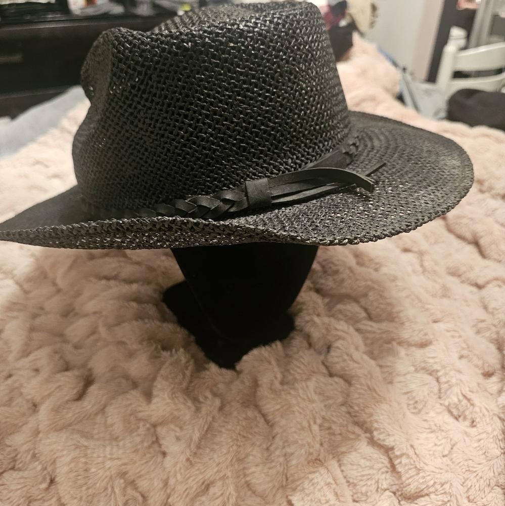 Black Straw Panama/Cowboy Hat
